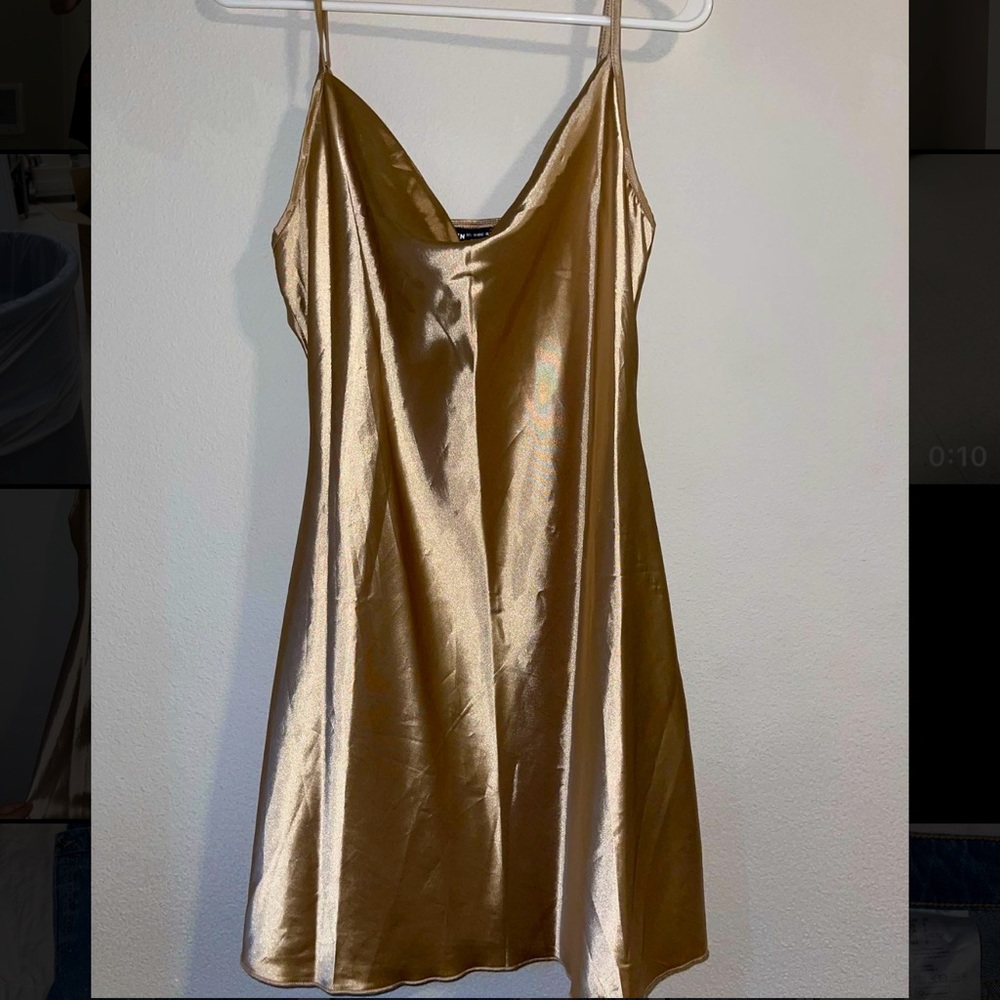 gold satin dress ✨